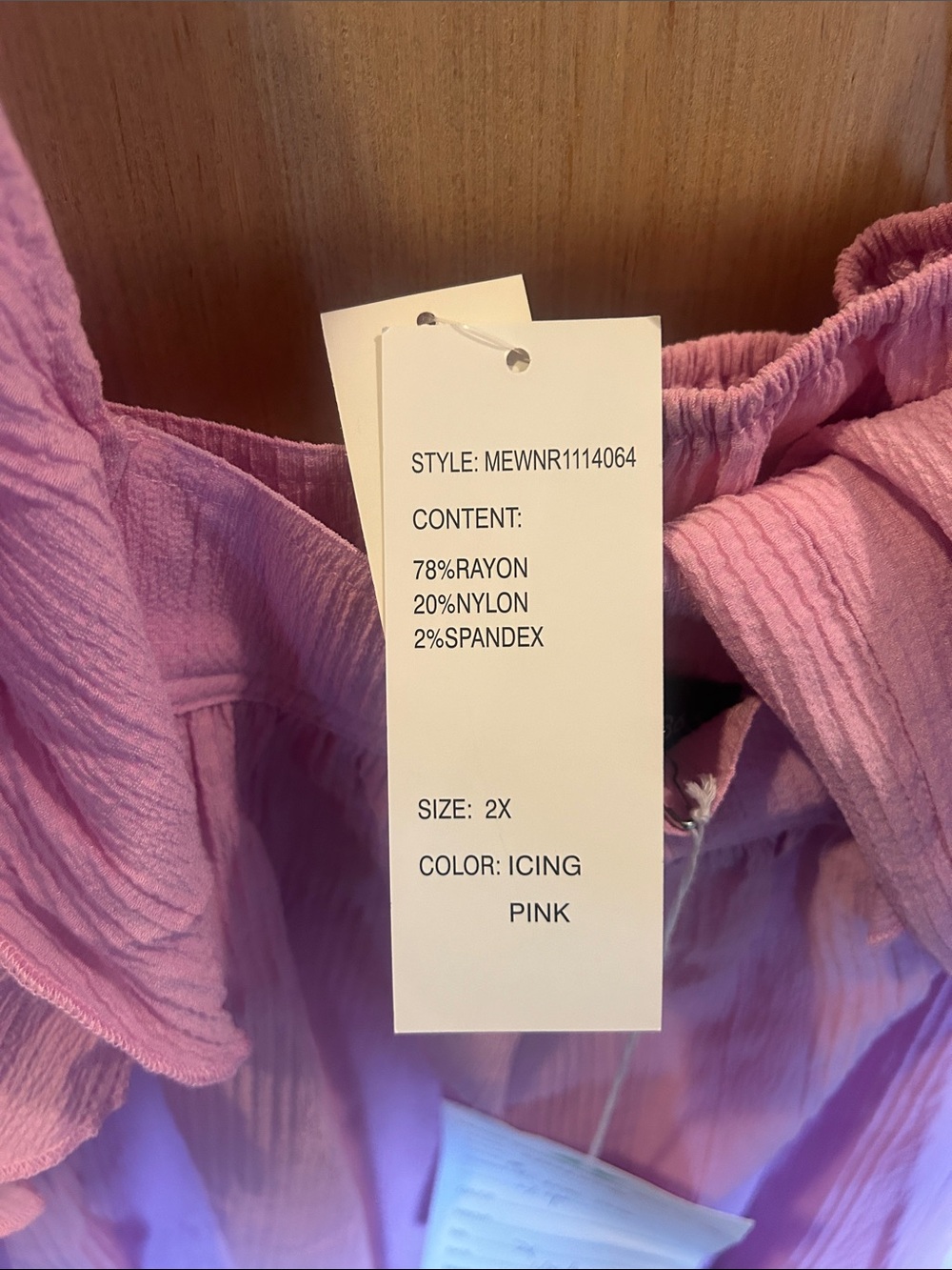 Pink Ruffle-Front Peasant Blouse - Picture 3 of 6